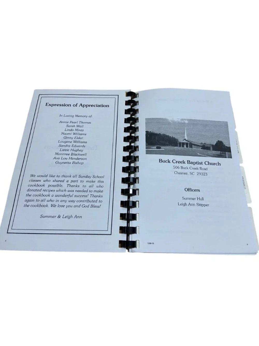 A Little Taste of Heaven Cookbook Church Spiral Community Recipes SC Buck Creek